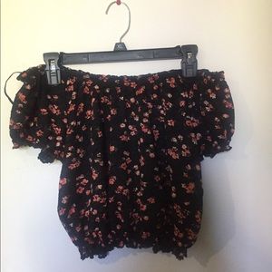 Cropped off shoulder shirt